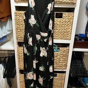 Banana Republic Black Wrap Floral Dress